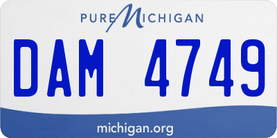 MI license plate DAM4749