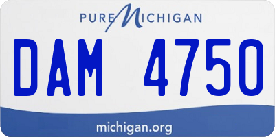 MI license plate DAM4750