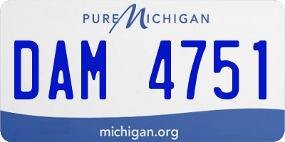 MI license plate DAM4751