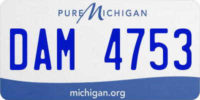 MI license plate DAM4753