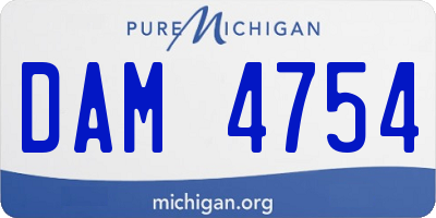 MI license plate DAM4754