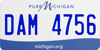 MI license plate DAM4756