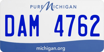 MI license plate DAM4762