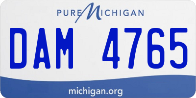 MI license plate DAM4765