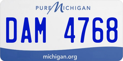 MI license plate DAM4768