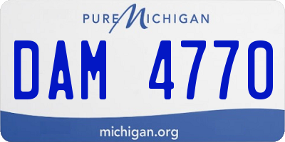 MI license plate DAM4770