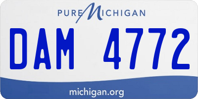 MI license plate DAM4772