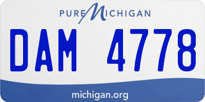 MI license plate DAM4778