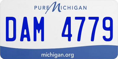 MI license plate DAM4779