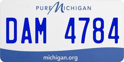 MI license plate DAM4784
