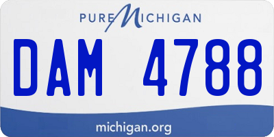 MI license plate DAM4788