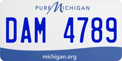 MI license plate DAM4789