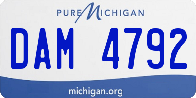 MI license plate DAM4792