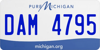 MI license plate DAM4795