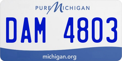 MI license plate DAM4803
