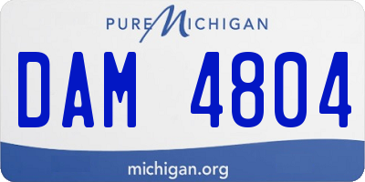MI license plate DAM4804
