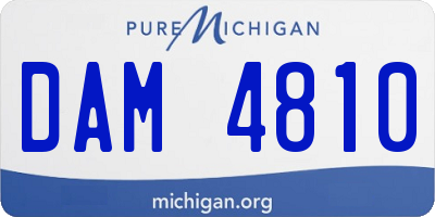 MI license plate DAM4810