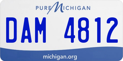 MI license plate DAM4812