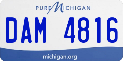 MI license plate DAM4816