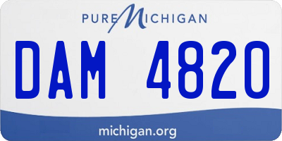 MI license plate DAM4820