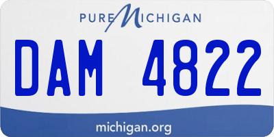 MI license plate DAM4822