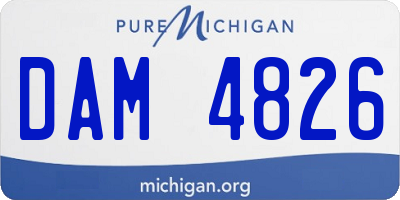MI license plate DAM4826