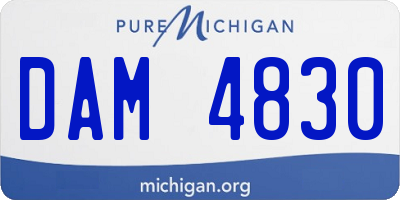 MI license plate DAM4830