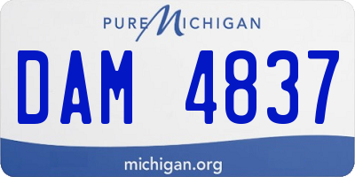 MI license plate DAM4837