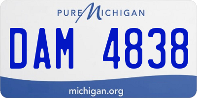 MI license plate DAM4838