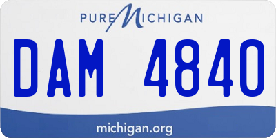 MI license plate DAM4840