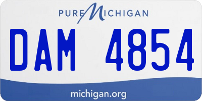 MI license plate DAM4854