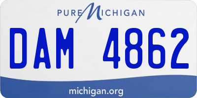 MI license plate DAM4862