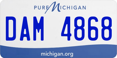 MI license plate DAM4868