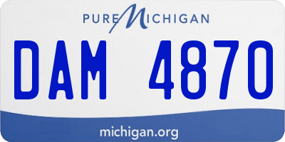 MI license plate DAM4870