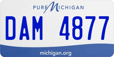 MI license plate DAM4877