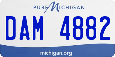 MI license plate DAM4882