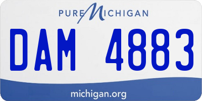 MI license plate DAM4883