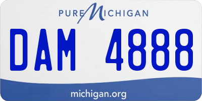 MI license plate DAM4888
