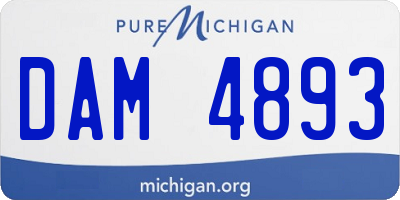 MI license plate DAM4893
