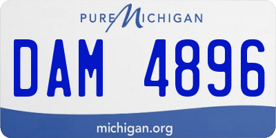 MI license plate DAM4896