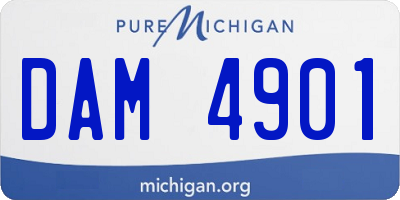 MI license plate DAM4901