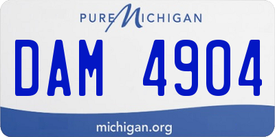 MI license plate DAM4904