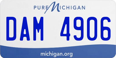 MI license plate DAM4906