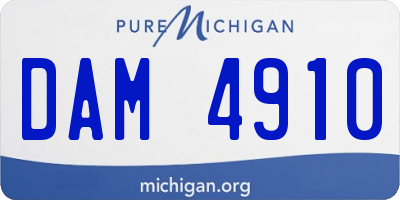 MI license plate DAM4910