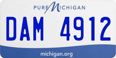 MI license plate DAM4912