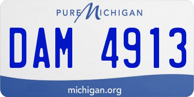 MI license plate DAM4913