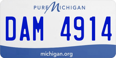 MI license plate DAM4914