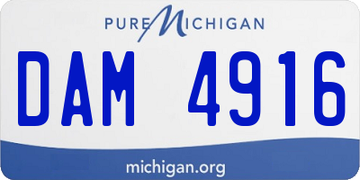 MI license plate DAM4916