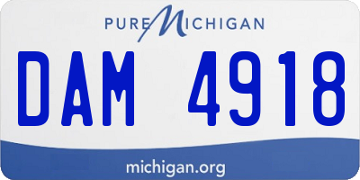 MI license plate DAM4918