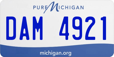 MI license plate DAM4921